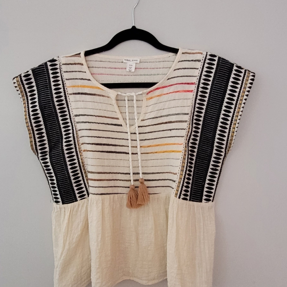 Tribal Jeans Boho Top